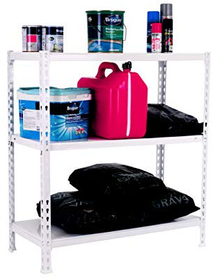 Simonrack - Étagère métallique 3 niveaux - 900 x 900 x 500 mm - KIT ECOCLICK - Blanc