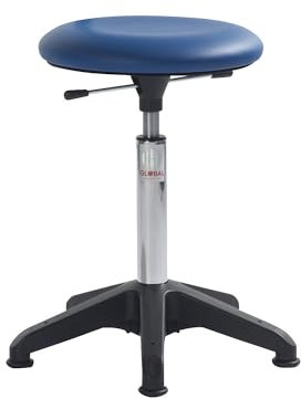 kaiserkraft | Arbeitshocker | höhenverstellbar | mit Bodengleitern | blau | Höhe 430-560 mm