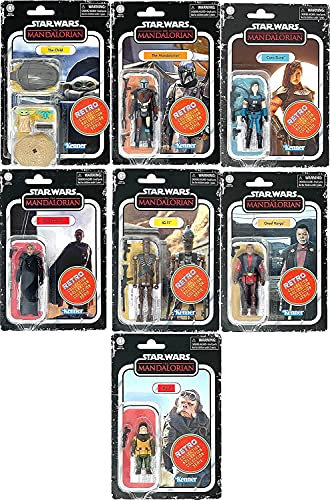 Star Wars - The Mandalorian Retro Collection: 7-teiliges Set, 9,5 cm, Aktionsfigurenset