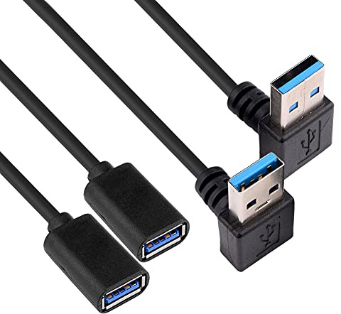 S SIENOC USB 3.0 Winkel Adapter - 90° Grad Winkeladapter (1M Up+Down, | Schwarz)