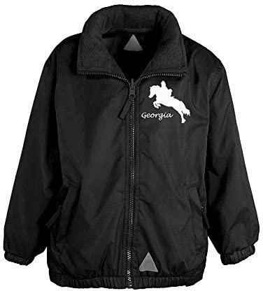 Luvponies Veste d'équitation personnalisable pour fille, Noir, M