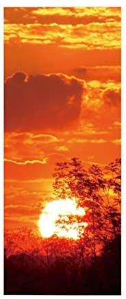 TüRaufkleber TüRtapete Fototapete TüRfolie Selbstklebend 3d Motiv FüR TüRen TüR Bekleben Folie Braune Sonne 77 X 200cm(30,31 X 78,7 Zoll)