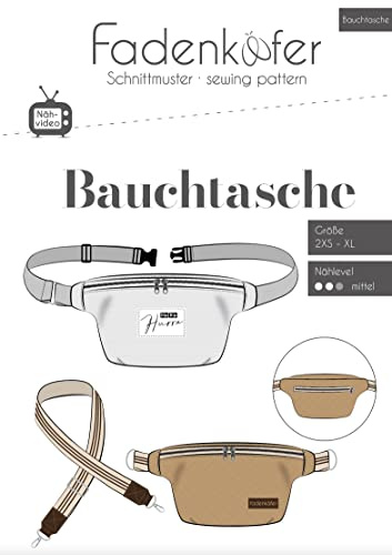 Schnittmuster und Nähanleitung - Bauchtasche weiß