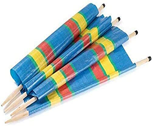 tradefirst Multicolors Wooden Pole Windbreaks For Camping, Privacy Screen Shelter Wind Break, Easy To Install Wood Poles, Beach Windbreaker, Beach Shelters (10 pole windbreak Width: 6.1m Height: 1.2m)