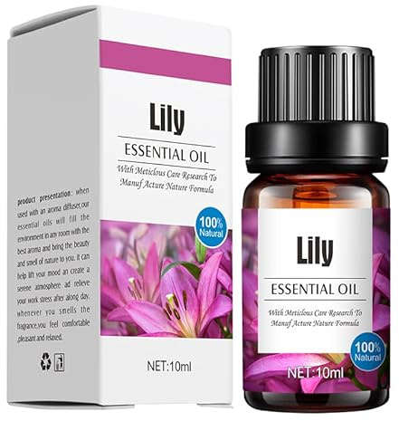 Difusor de aceite esencial 100% aceite esencial de aromaterapia de plantas puras 10ML / botella para hacer velas, hacer jabón, difusor, humidificador Difusor de aceite esencial (lirio)