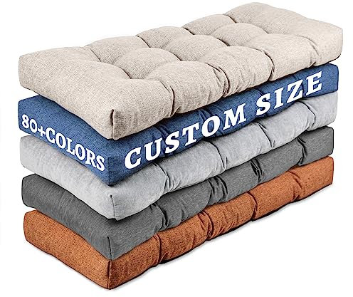 ROFIELTY Custom Bench Cushion, Bench Cushion Indoor/Outdoor, 10cm Window Seat Cushion Silk Floss Memory Foam Resilience Foam Bench Seat Pad Garden Furniture Cushions Bench Cushions