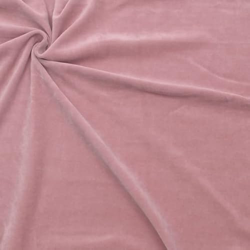 STOFFKONTOR Nicki Baumwollstoff Stoff - kuschelweicher Wohlfühlstoff, Kinderstoff - Meterware, Farbe Alt-Rosa - zum Nähen von Kinderkleidung, Hausanzügen, Kissen