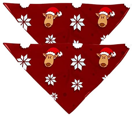 2 Stück Hundehalstuch, Weihnachten, nahtloser Hintergrund, Mädchen, Jungen, Haustier-Lätzchen, Hundeschal, Halstuch, waschbar, Zubehör für kleine, mittelgroße und große Hunde, Welpen, Katzen, Haustier