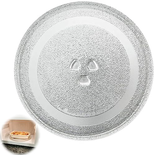 Mikrowellenteller, Universal Mikrowelle Drehteller 24,5cm, Mikrowelle Teller mit zentraler Halterung, Glasteller Ersatz Teller Glasplatte Glasdrehteller Drehscheibe für Mikrowellen