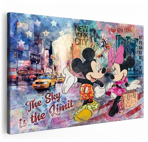 Artmazing | Mickey und Minnie Maus Modern Wandbild | Coole XXL-Leinwand | S-Art