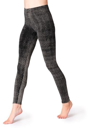 PANASIAM Leggings Flower of Live, black white, M