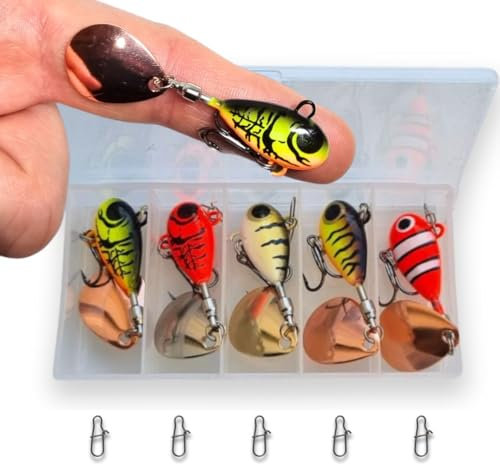 ELBFANG Jig-Spinner Barsch Köder Set | 12g | Spinnerbait Raufisch Angeln | Köder für Zander, Hecht, Forelle | Jigspinner Jigspiner Spin Jig Spinner Baits Spinjig