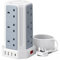 Tower Extension Lead 3M, Aodeng 12 Way Extension Tower Multi Plug Extension Sockets with 4 USB Slots, [13A 3250W] Surge Protector Extension Cable 3M for Home, Office, Kitchen