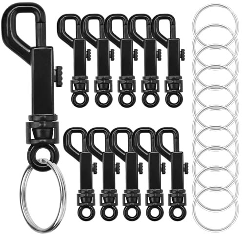 10 Schlüsselanhänger-Haken-Set aus Kunststoff, Schlüsselanhänger-Clips, Paracord-Schlüsselband, Trigger-Clip für Auto-Schlüsselanhänger, Gürtelschlaufe, Karabinerverschluss, zum Aufhängen, Geldbörse,