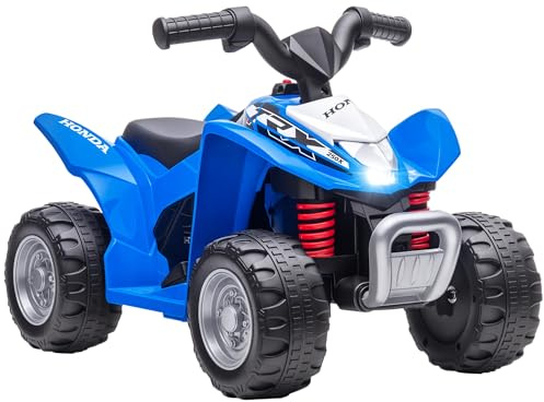 AIYAPLAY HONDA Quad Elettrico per Bambini 18-36 Mesi con Luci LED, Blu | Mini Quad per Bambini, Clacson e Pedali, Velocità max 2.8 km/h, 65.5x38.5x43.5 cm