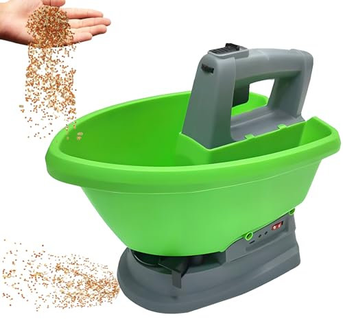 Épandeur de Graines d'herbe sans Fil, Épandeur D'engrais de Puissance 3 L Disponible, Épandeur D'engrais pour Épandeur de Graines d'herbe Rechargeable, Épandeur de Sel À Batterie 2000 Mah