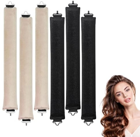 KBIBCK 6 Stück Heatless Curls Band, Hitzefreier Lockenwickler, Lockenwickler über Nacht, Overnight Blowout Locken Ohne Hitze für Alle Haartypen, für Mittleres Langes Haar, 29cm