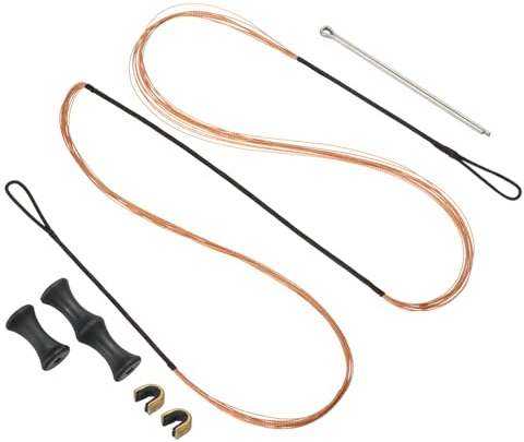 PATIKIL 50 Inch Bow String Replacement, Archery Bowstrings Accessories 12 Strands Bowstring with Finger Guard & 2 Brass Nock Points for Traditional Recurve Longbow, Black-Orange