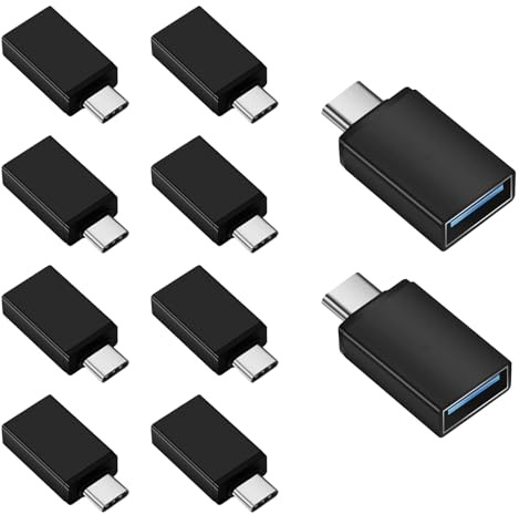 GARRULAX USB C to USB3.0 Adapter, Type C Male to USB Female Adapter for Smartphone, PC, Laptop, Tablet, Keyboard (10 Pack)