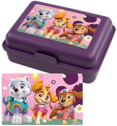 United Labels Fiambrera Paw Patrol – Skye, Everest y Zuma, fiambrera con divisor, color lila