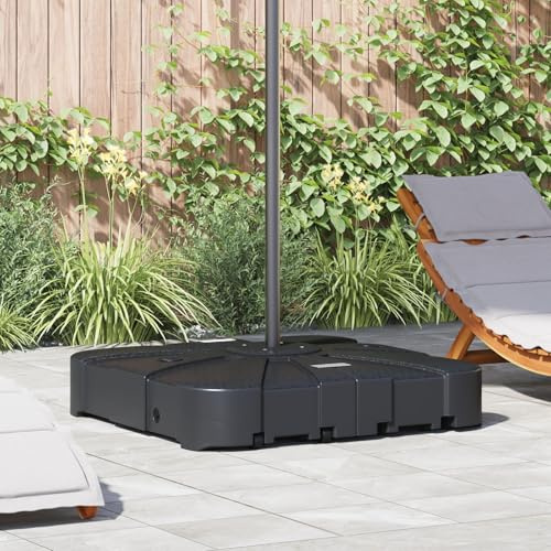 Brokky 42006932 2 Piece Cantilever Parasol Base Set - 150kg Sand or 113kg Water Square Banana Umbrella Stand Cantilever Parasol Base, Weight Stand for Patio Offset Parasols Fillable Sand or Water Umbr