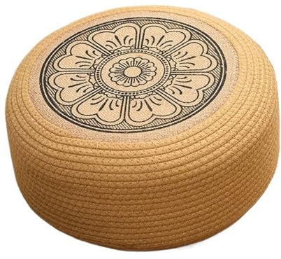 Nuytghr Repose-Pieds Rond tissé à la Mode, Tatami, Coussin de Sol pour la Maison, Le Jardin, la Piscine, diamètre d'environ 40 cm ou 50 cm, Hauteur : Environ 20 cm