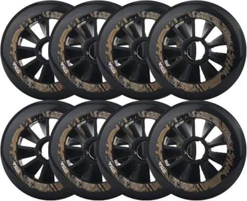 WSDAV Inline Skate Rollen 85A 90MM/100MM/110MM (8er Pack), Competition Rollen, Indoor und Outdoor Training Rollen, Ersatzrollen