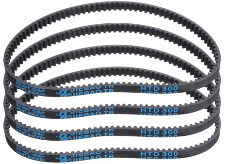 sourcing map 4pcs HTD-3M Rubber Timing Belt 100 Teeth, 300mm Pitch Length x 6mm Width x 2.4mm Height, Closed Loop Pulley Timing Belt