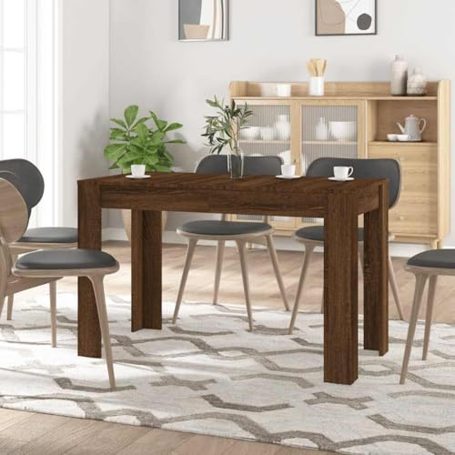 SDWEHO7 Esstisch, Klein Tisch, Küchentisch, Esszimmertisch 4 Personen für Küche, Wohnzimmer, Büro, Robust und langlebig, Braun Eichen-Optik 120x60x76 cm Holzwerkstoff