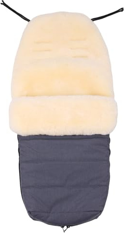 Merauno Saco de piel de cordero para cochecito de bebé, saco de abrigo para cochecito, resistente al viento y al agua, termorregulador, cremallera completa, 95 x 40 cm (azul jaspeado)