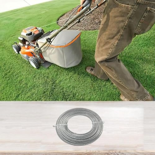 Mäher Schneidseil mit Stahl-Trimmerschnur, 2 Stück von 15 m, kompatibel mit verschiedenen Trimmergrößen 2 4 mm bis 3 5 mm, zum Trimmen von Gras und Unkraut (2,4 mm)