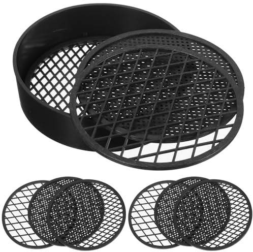 GANAZONO Rundes Bodensieb 3 Stück aus Kunststoff mit Feinem Mesh Kleiner Gartensieb für Sand und Gartenerde Robustes Siebgerät für Gartenarbeit und Pflanzpflege