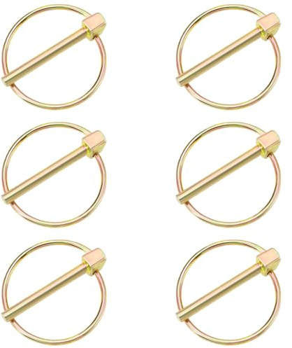 YOGAZEN 6 Stück Klappsplinte Sortiment, 4mm x 30mm Splinte Klappstecker, Ring Klappsplinten, Splintbolzen Splinte, für Anhaenger Traktor Kippern Bauernhof