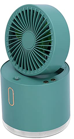 Alomejor Ventilador de Nebulización de Mesa, Mini Ventilador de Escritorio con Tanque de Agua de 300 Ml, de Nebulización Recargable por USB Portátil para Camping, Hogar, Viajes