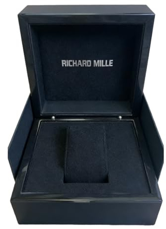 ROUREOX Svart Trä Lack Klockförvaring Väska Enkel Slot Vadderad Interiör Gåvopåse Manual Tidmätare för Richard Mille RM 067