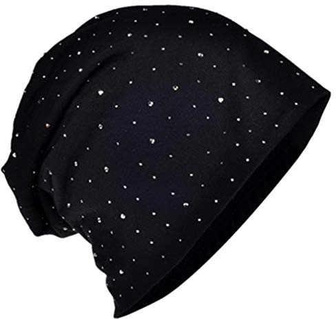 Miobo Slouch Beanie Mütze – Lässige Passform – mit Strass Nieten – Unisex (56–59 cm)