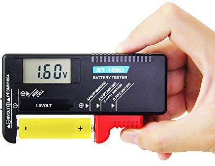 Favengo Tester per Batteria Tester Pile BT-168D Verifica Carica Batterie con Display LCD Universale Portatile Batteria Checker Tester per Volt Batteria per AA AAA C D PP3 9V 1,5V Batterie a Bottone