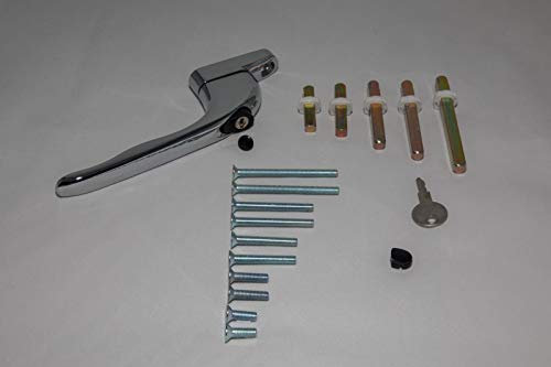 1st Time Fix UPVC Universal Inline Espag abschließbar Doppelverglasung Fenstergriff Multi Spindeln & Schrauben (Chrom)