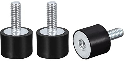 sourcing map 3 Stück Gummipuffer M5 Stecker/Buchse Vibrationsisolator Schwingungsdämpfer Stoßdämpfer D15mmxH15mm