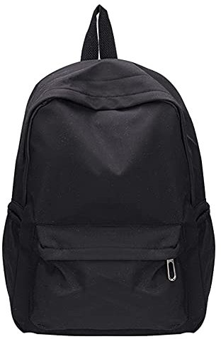 TTSAM Backpacks For Student Kids School Bags Lightweight Bag, Plain Backpack Teenager Girls Boys Solid Color Large Capacity Rucksack Travel Laptop Bag With Two Bottle Pockets, Black, 41CMx30CMx12CM