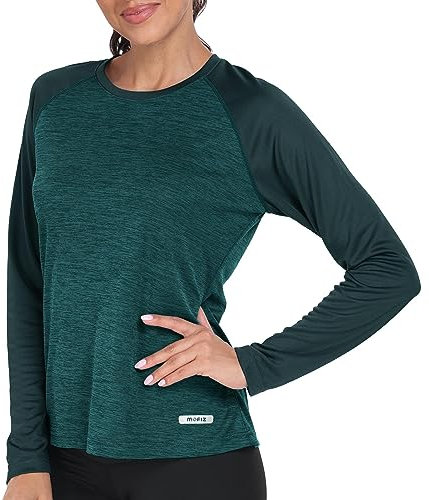 AjezMax Damen UPF 50+ UV Sonnenschutz Shirt Wandernshirts Langarm Laufshirt für Outdoor Sport Surfen Wandern Fitness Grün L