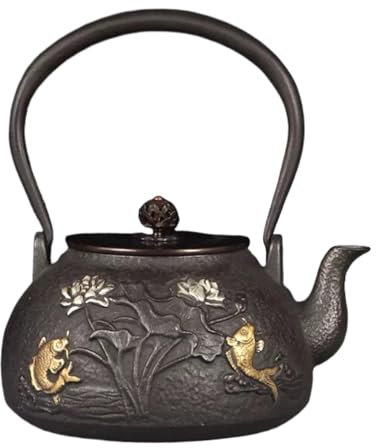 ALturN Teiera in ghisa, teiera con bollitore, teiera Giapponese in ghisa con infusore, Antica teiera Cinese, Design Orientale, teiera Singola in Metallo con colino