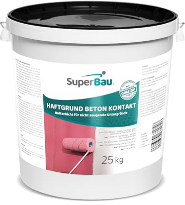 SuperBau BETON KONTAKT 25kg (≈85m²) Haftgrundierung mit Quarzsand – Haftgrund für Beton, Putz & Fliesen, rosa Haftbrücke für glatte, nicht saugende Untergründe, innen & außen