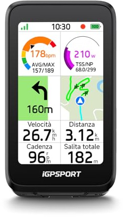 iGPSPORT BiNavi Air GPS Bicicleta,Pantalla Táctil HD 3”, iClimb 3.0, Ciclismo Virtual,Predicción Giro Segura,30h,Negro