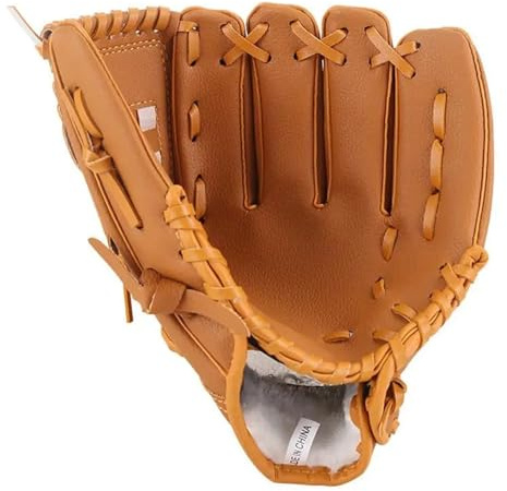 Basebollhandske basebollhandske för utomhussporter, vaddhandskar, praktisk utrustning, storlek 10,5/11,5/12,5, vänster hand, träningshandske för män och kvinnor vuxen
