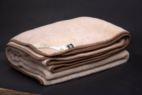 Merino Wool Luxuriöse Decke für Schlafsofa / King-Size-Bett, 200 x 200 cm, Beige / Naturprodukt Ideal als Geschenk