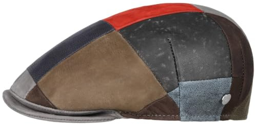 LIERYS Capri Bic Leder Flatcap Patchwork-Design Made in Italy Herren Alle Jahreszeiten