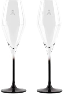 Ensemble de 2 flûtes à champagne crâne de 182ml en cristal Scalpers Home.