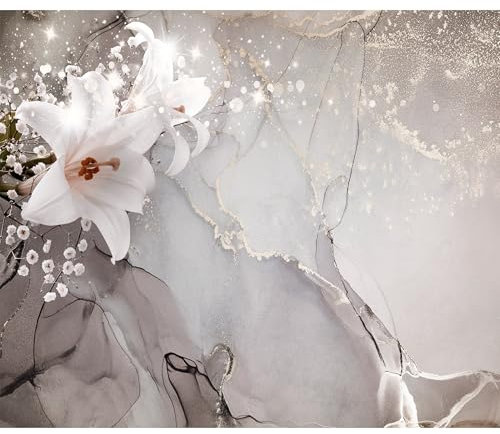 decomonkey Papier Peint Panoramique Fleurs Abstrait 400x280 cm