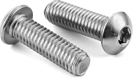 Viti a testa semicircolare M5-0,8 x 20 mm, acciaio inox 18-8 (304), superficie chiara, filettatura completa, 50 pezzi